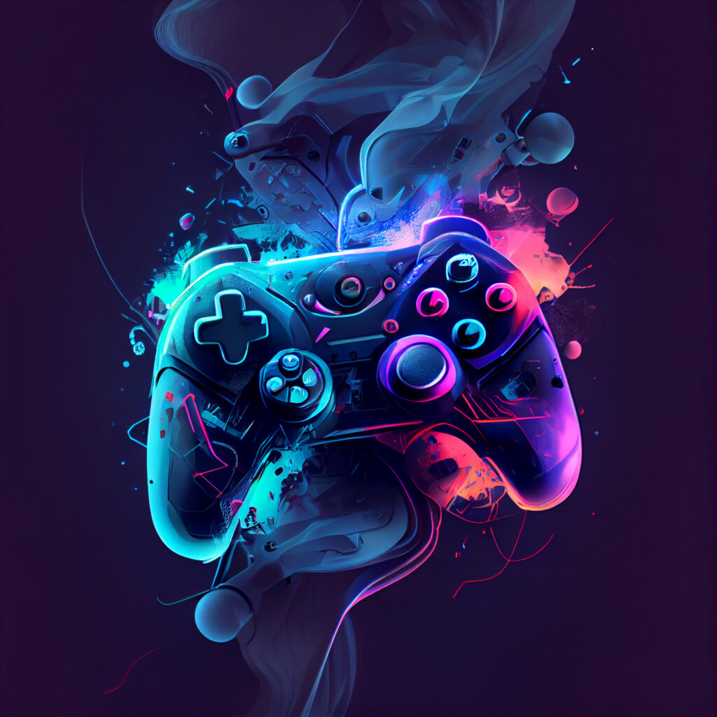 cyberpunk-gaming-controller-gamepad-joystick-illustration